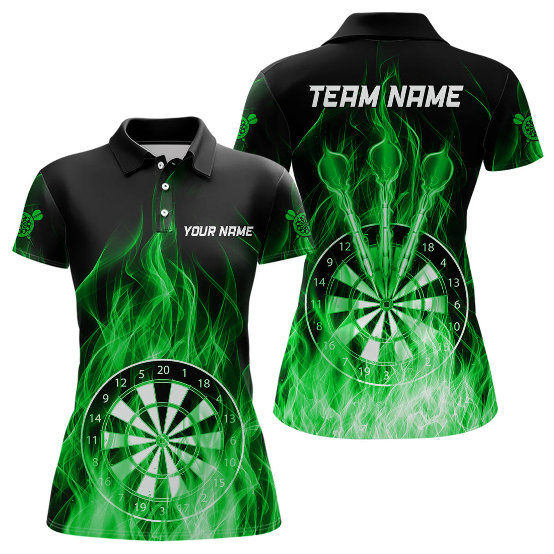 Fire Flame Dartboard 3D Darts and Custom Dart Dart |Green
