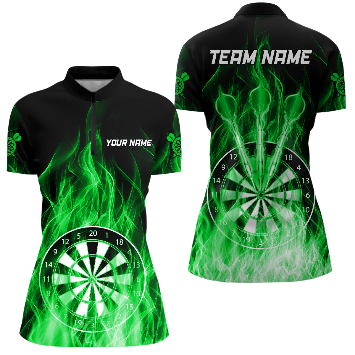 Fire Flame Dartboard 3D Darts and Custom Dart Dart |Green