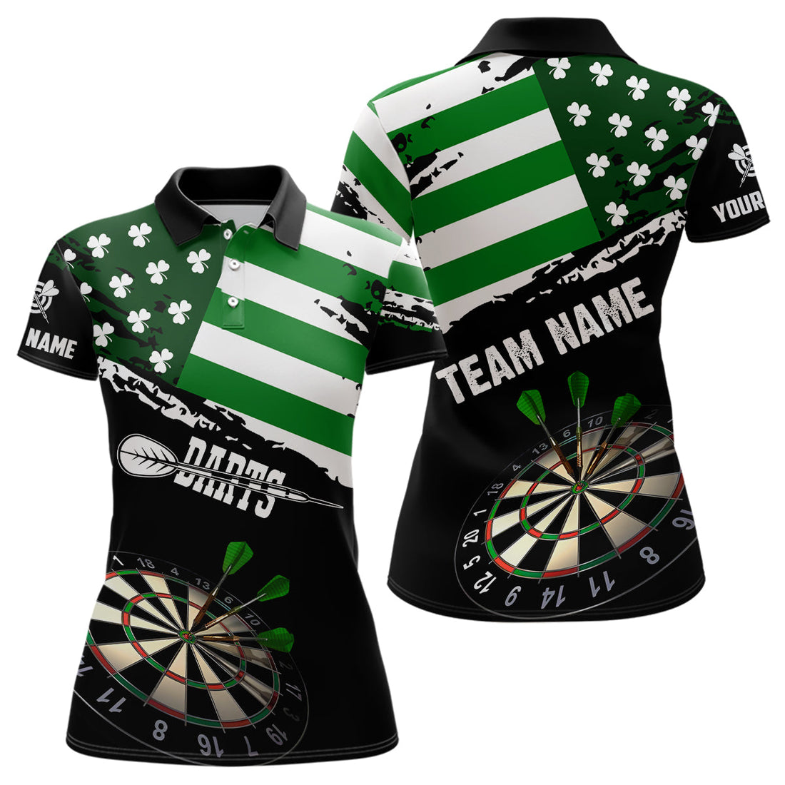 Personalized US Flag St Patrick Day Dart Custom Patriotic Shamrock Darts