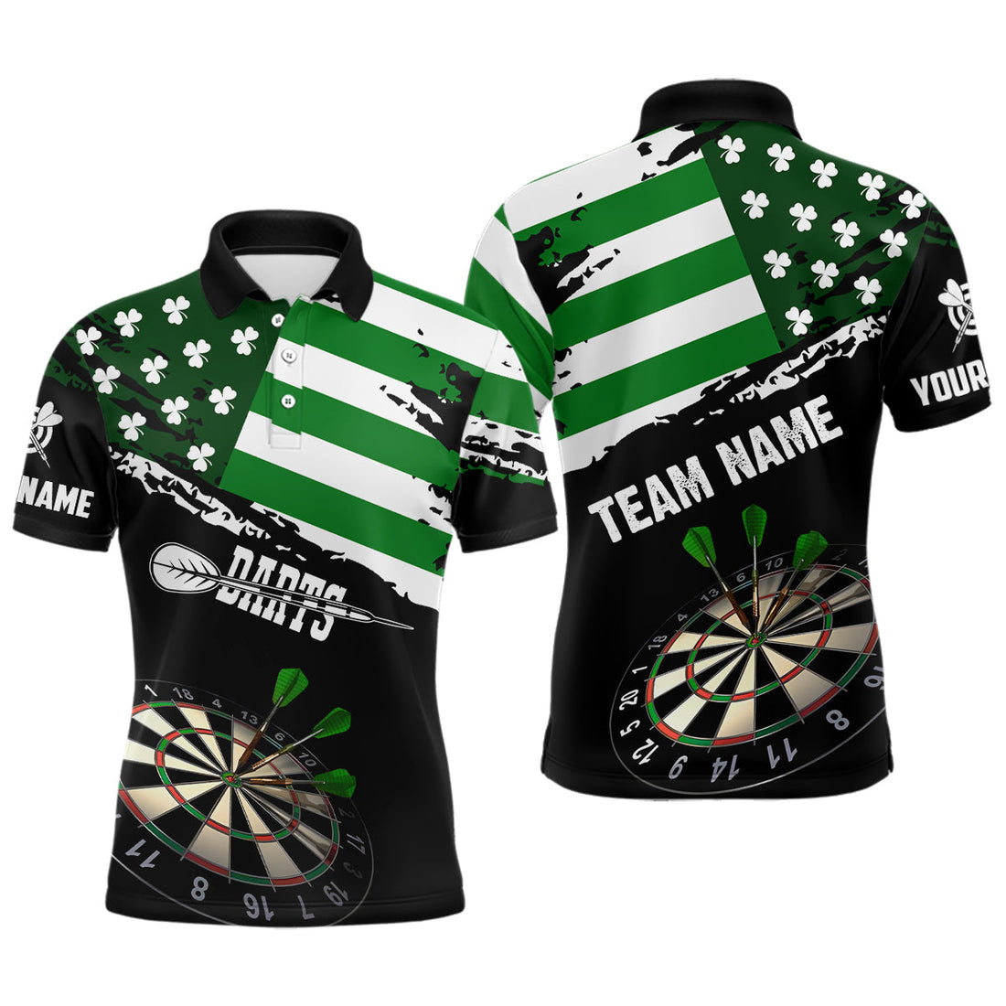 Personalized US Flag St Patrick Day Dart Custom Patriotic Shamrock Darts
