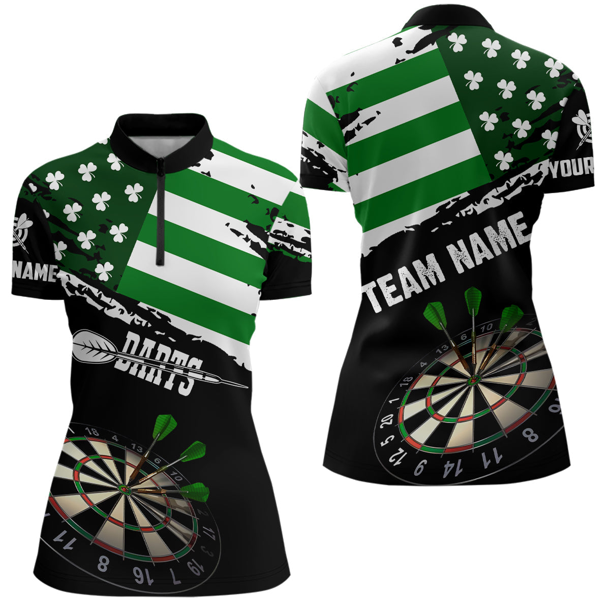 Personalized US Flag St Patrick Day Dart Custom Patriotic Shamrock Darts