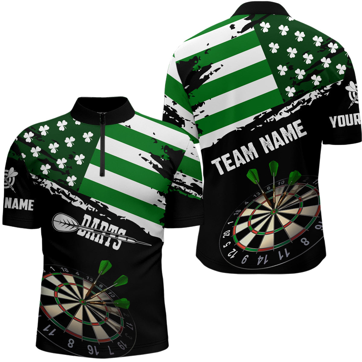 Personalized US Flag St Patrick Day Dart Custom Patriotic Shamrock Darts