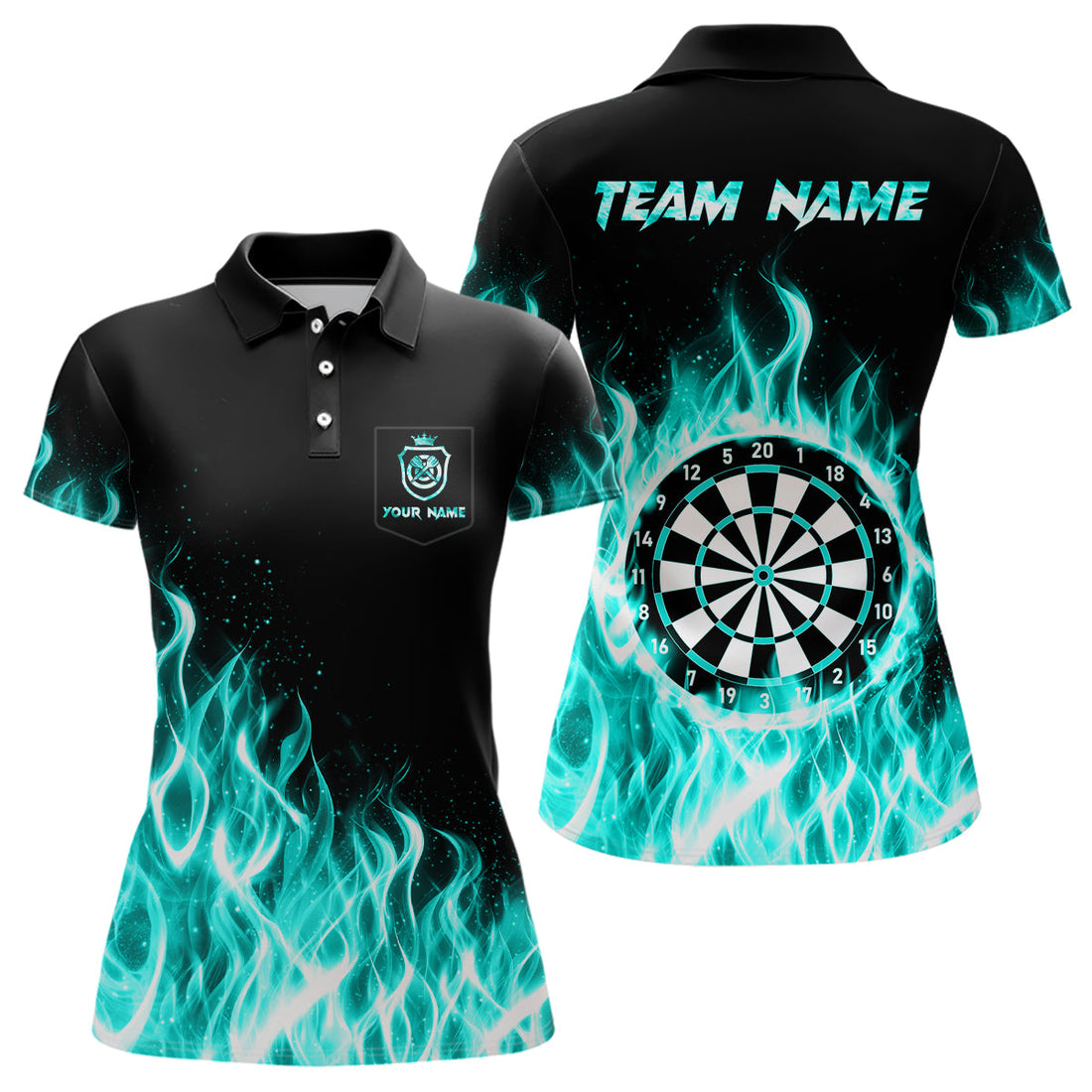 Turquoise Fire Flame Dart Custom Dart Team