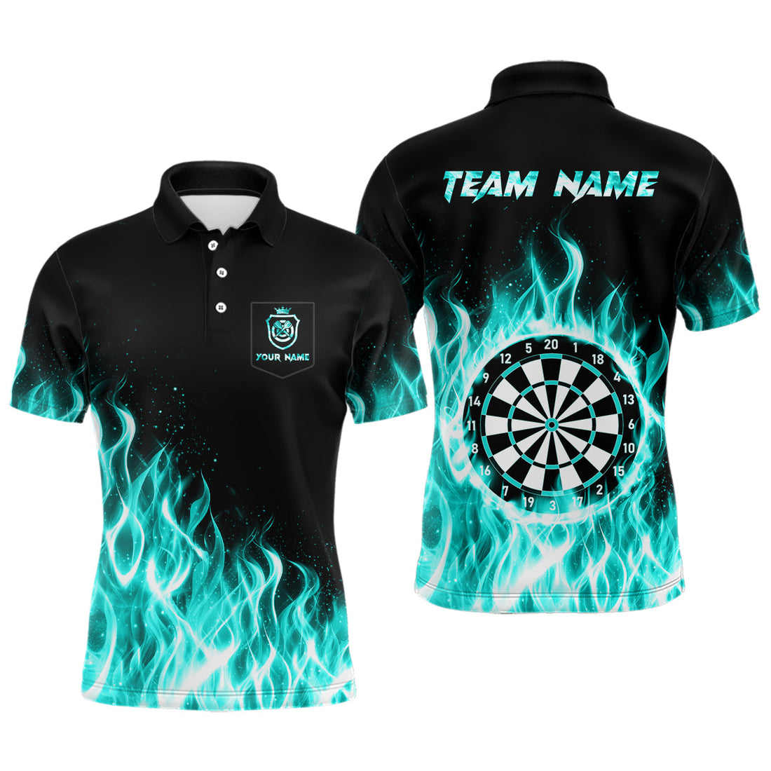 Turquoise Fire Flame Dart Custom Dart Team