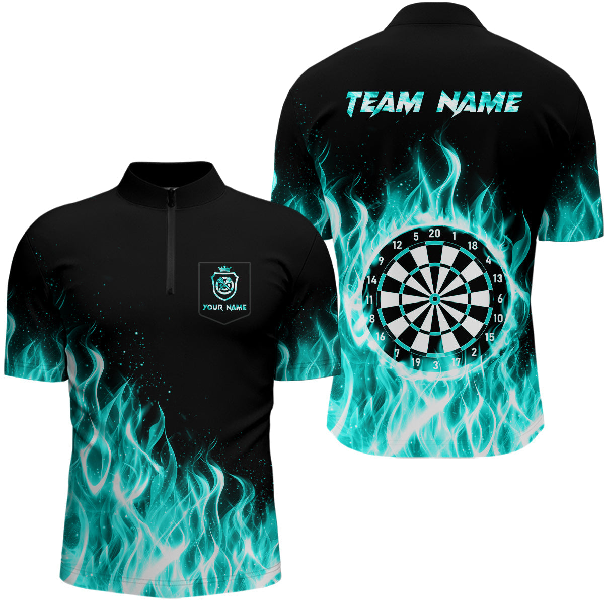 Turquoise Fire Flame Dart Custom Dart Team