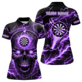 Purple Darts Skull Men, Quarter-Zip Custom Lightning Thunder Team League Dart