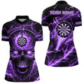 Purple Darts Skull Men, Quarter-Zip Custom Lightning Thunder Team League Dart