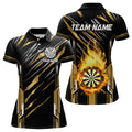 3D Darts Board Fire Flame Custom Dart, Best Dart League Team Uniform | Gold