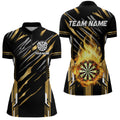 3D Darts Board Fire Flame Custom Dart, Best Dart League Team Uniform | Gold