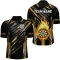 3D Darts Board Fire Flame Custom Dart, Best Dart League Team Uniform | Gold