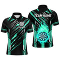 3D Darts Board Fire Flame Custom Dart, Best Dart League Team Uniform | Cyan
