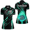 3D Darts Board Fire Flame Custom Dart, Best Dart League Team Uniform | Cyan