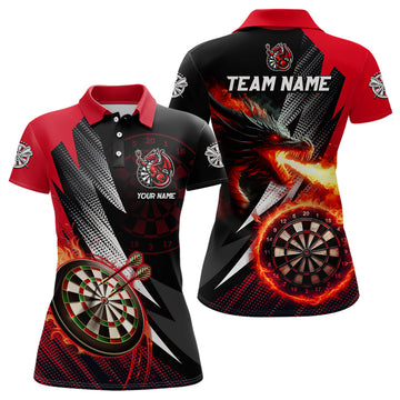 Personalized Striking Black And Red Flaming Dragon Dart Custom Dart Team