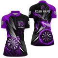 Personalized Striking Black And Purple Flaming Dragon Dart Custom Dart Team