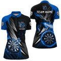 Personalized Striking Black And Blue Flaming Dragon Dart Custom Dart Team