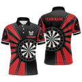 Personalized Black Red Dartboard Men Darts Quarter-Zip Custom Darts Team
