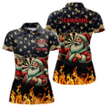 Funny Christmas Santa Playing Darts Custom USA Flag Fire Men Dart, Patriotic Dart