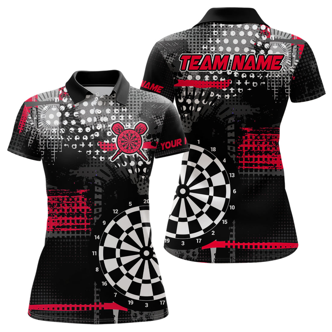 Personalized Grunge Dotted Pattern Dart and Custom Men Dart Dart | Red