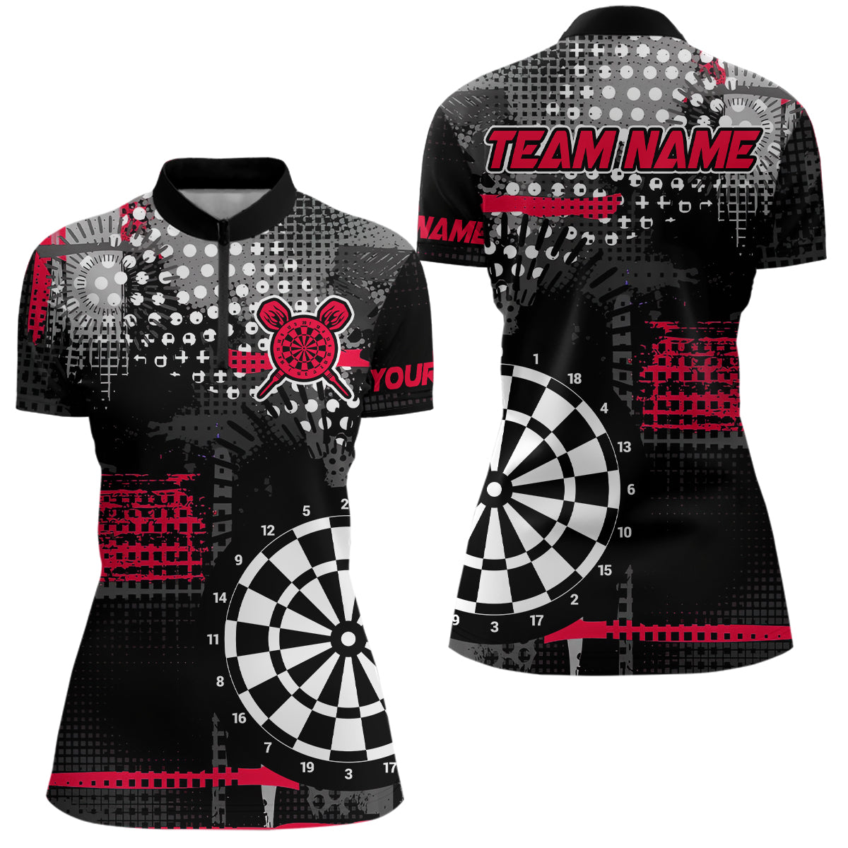 Personalized Grunge Dotted Pattern Dart and Custom Men Dart Dart | Red