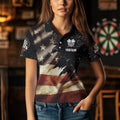 Retro American Flag Dart Quarter-Zip Custom Patriotic Dart Uniform