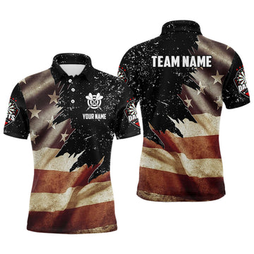 Retro American Flag Dart Quarter-Zip Custom Patriotic Dart Uniform
