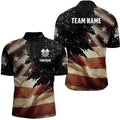 Retro American Flag Dart Quarter-Zip Custom Patriotic Dart Uniform