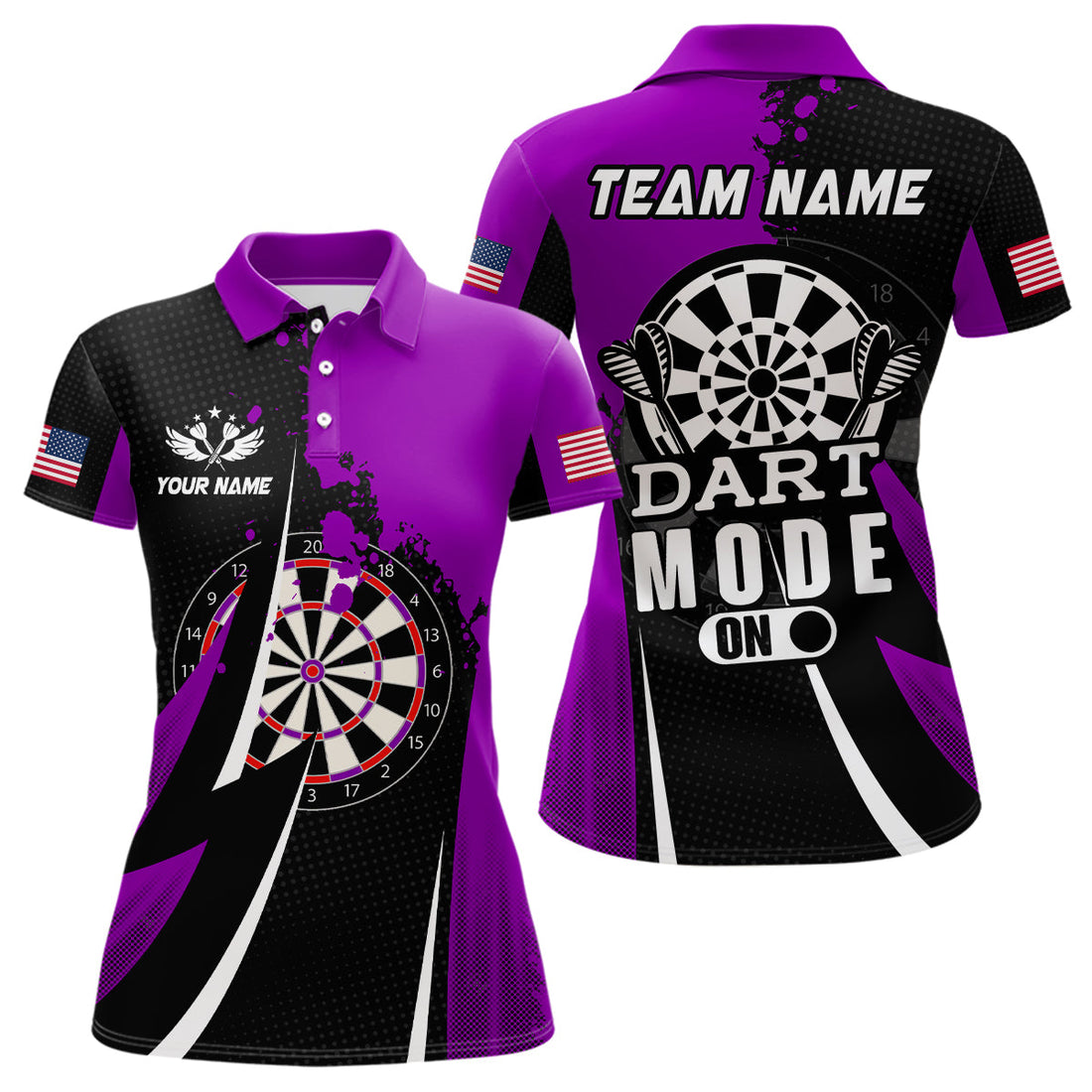 Personalized Purple Dart Mode On Men Quarter-Zip Custom Darts Team