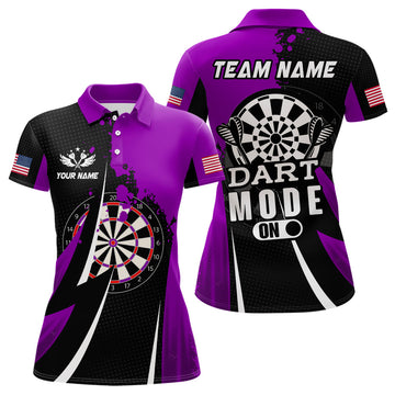 Personalized Purple Dart Mode On Men Quarter-Zip Custom Darts Team