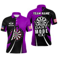Personalized Purple Dart Mode On Men Quarter-Zip Custom Darts Team