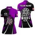 Personalized Purple Dart Mode On Men Quarter-Zip Custom Darts Team