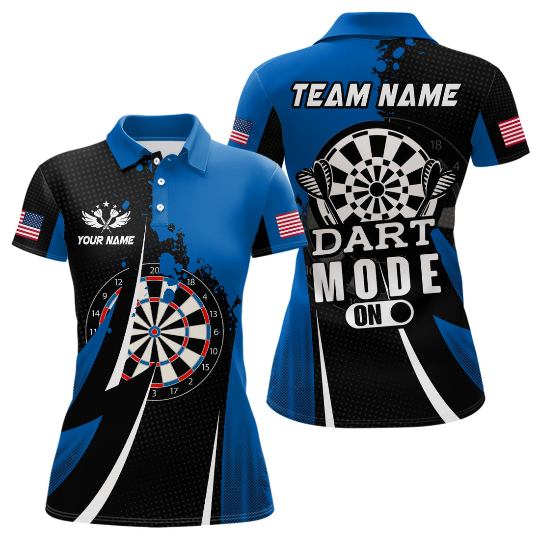Personalized Blue Dart Mode On Men Quarter-Zip Custom Darts Team