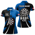 Personalized Blue Dart Mode On Men Quarter-Zip Custom Darts Team