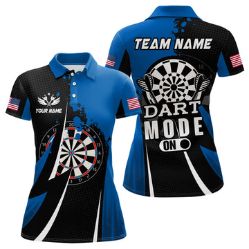 Personalized Blue Dart Mode On Men Quarter-Zip Custom Darts Team