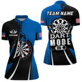Personalized Blue Dart Mode On Men Quarter-Zip Custom Darts Team