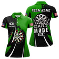 Personalized Green Dart Mode On Men Quarter-Zip Custom Darts Team