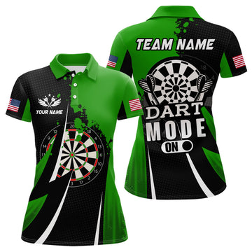 Personalized Green Dart Mode On Men Quarter-Zip Custom Darts Team