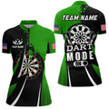Personalized Green Dart Mode On Men Quarter-Zip Custom Darts Team