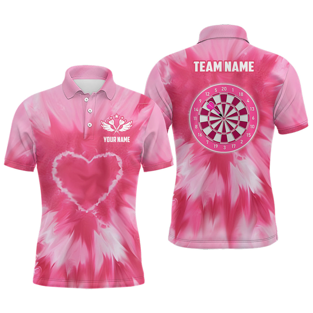 Personalized Pink Tie Dye Darts Board Men Darts Custom Darts, Gift For Darts Lover