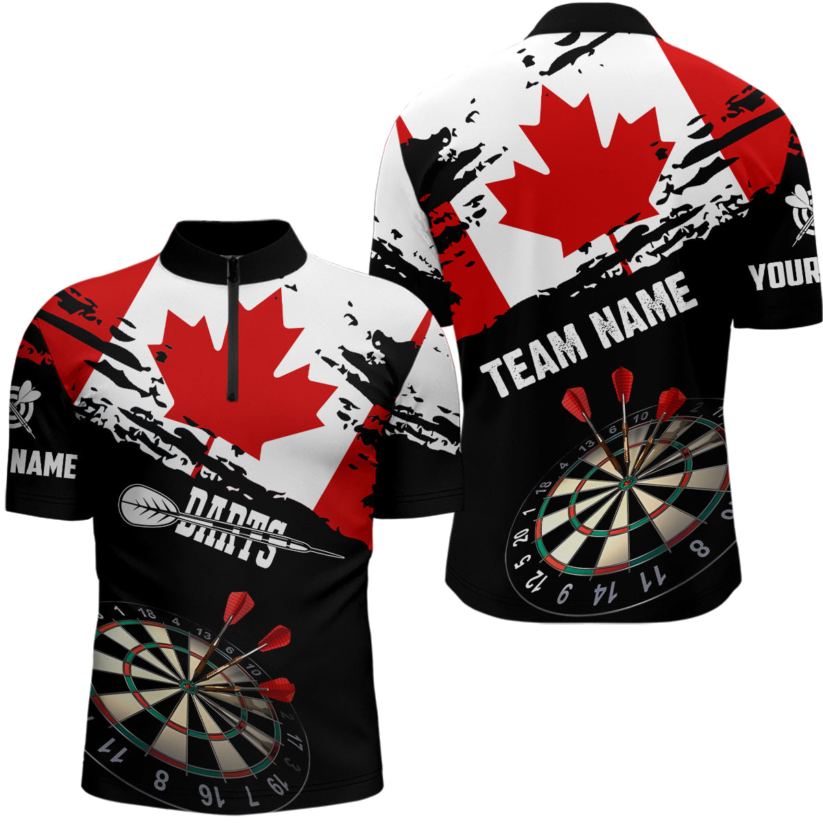 Personalized Grunge Canada Flag Dart Custom Patriotic Canadian Dart
