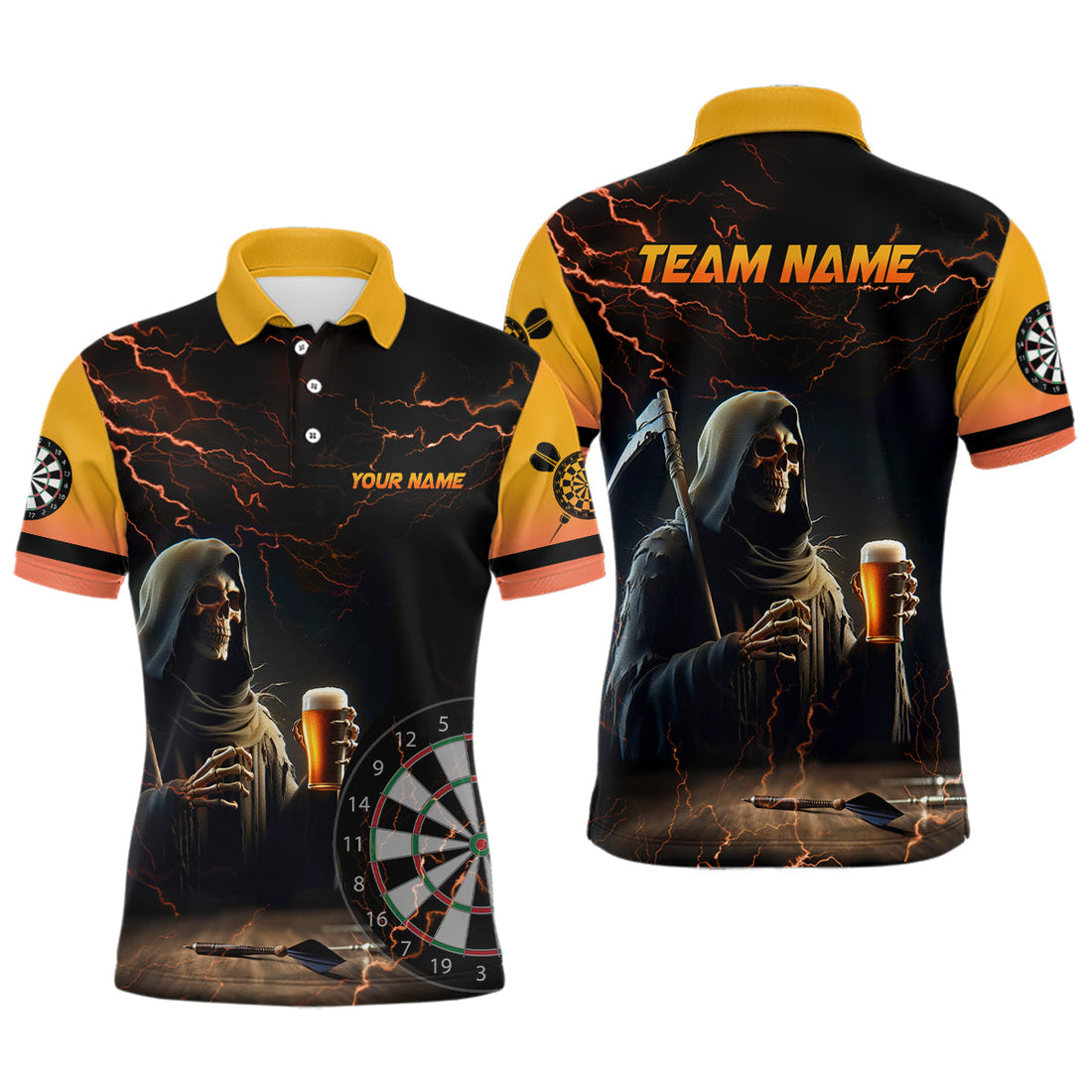 Funny Death Skull Beer Darts and Quarter-Zip Custom Beer And Player Darts