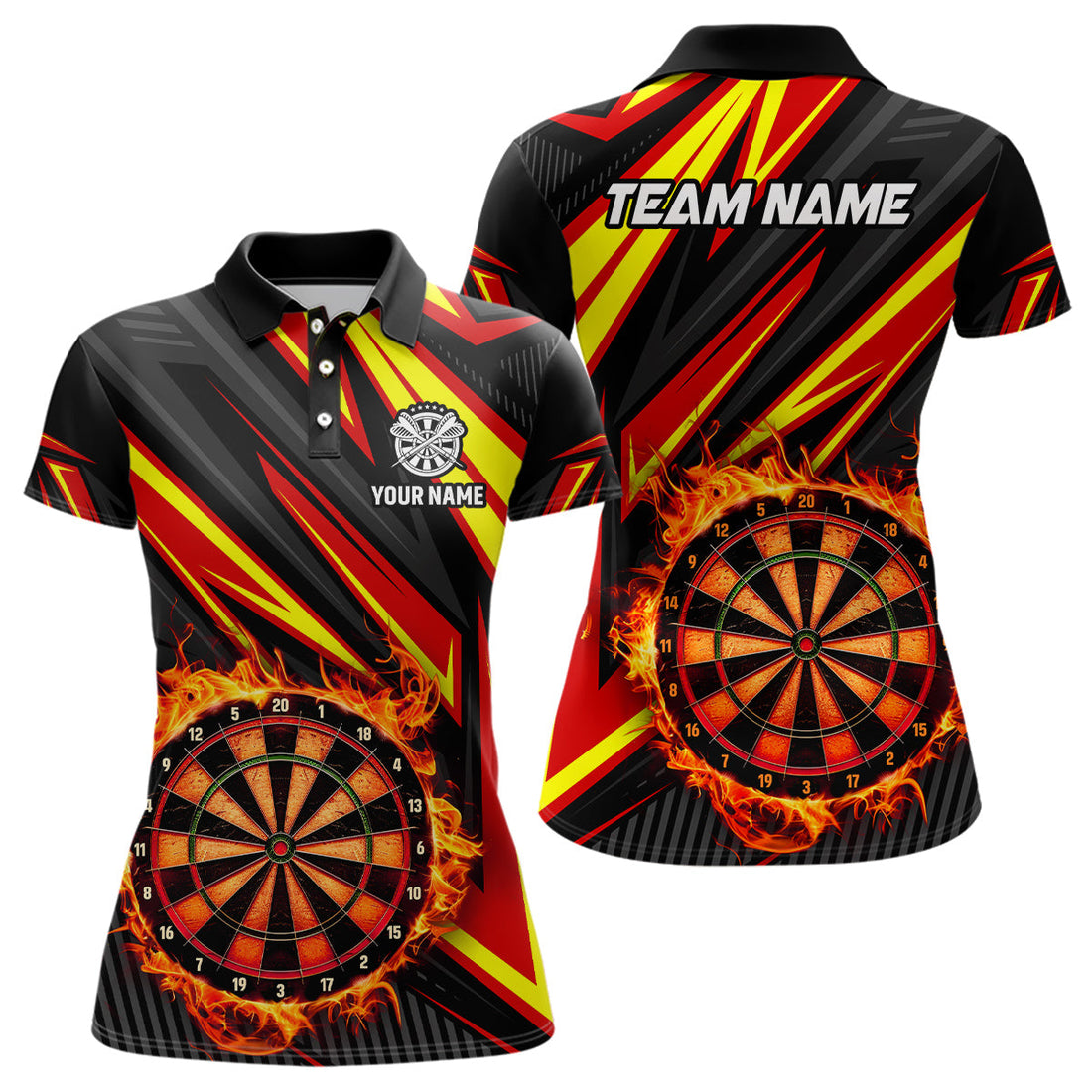 Darts Board Fire Flame Custom and Quarter-Zip, Best Darts Team |Red