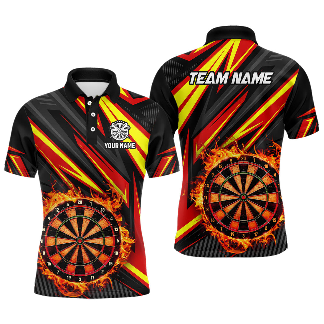 Darts Board Fire Flame Custom and Quarter-Zip, Best Darts Team |Red