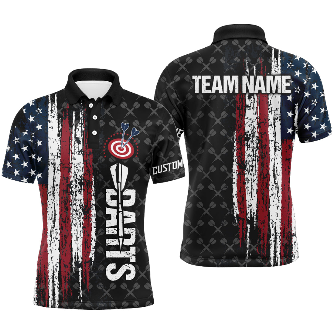 Grunge Vintage American Flag Custom Dart, Pride Team Patriotic Dart