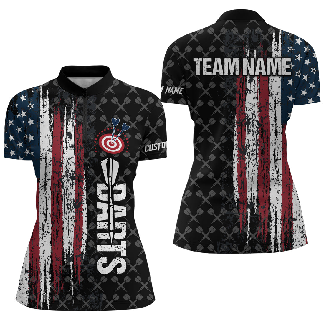 Grunge Vintage American Flag Custom Dart, Pride Team Patriotic Dart