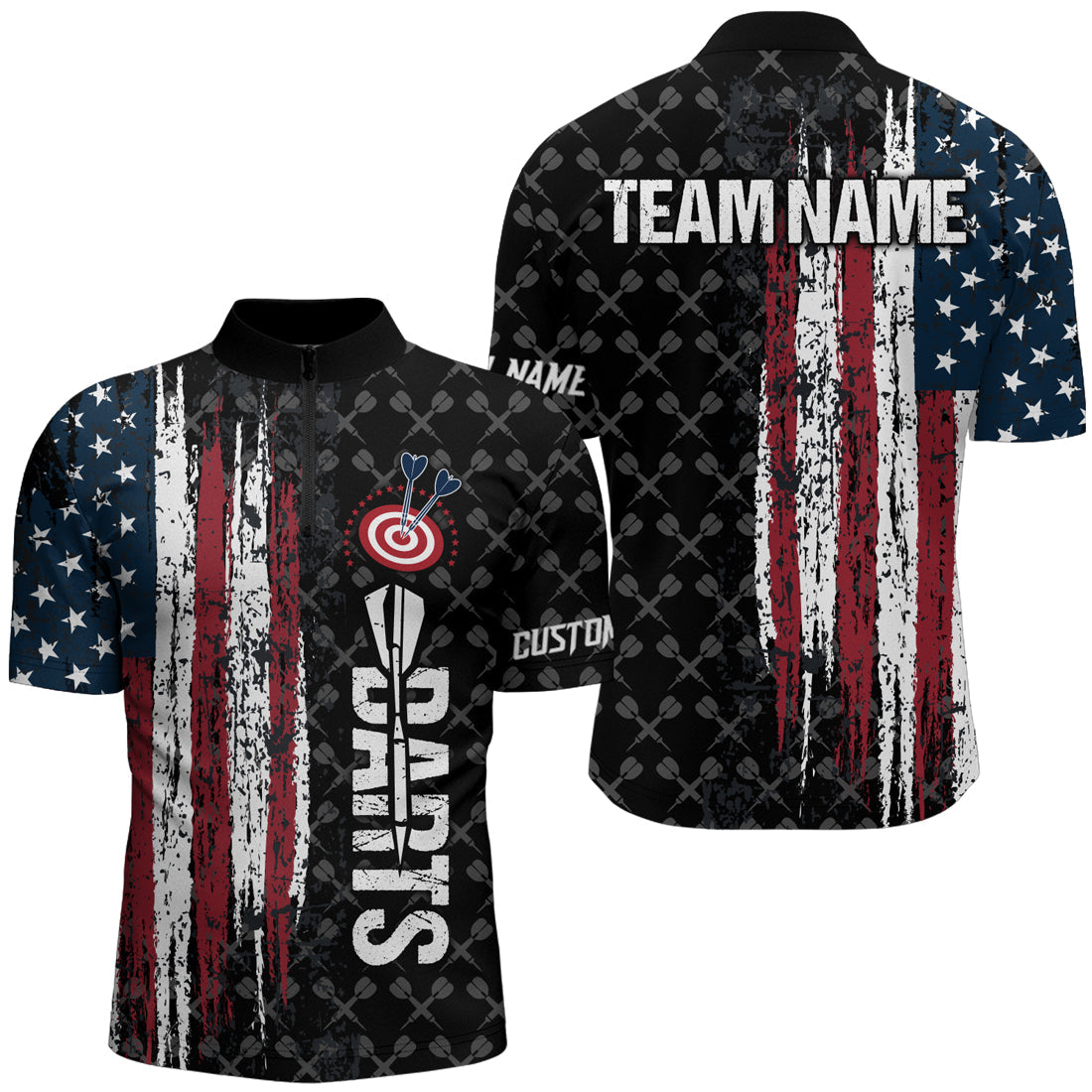 Grunge Vintage American Flag Custom Dart, Pride Team Patriotic Dart