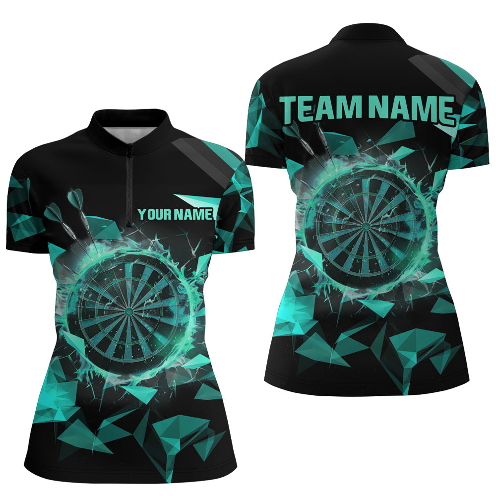 Personalized Turquoise Darts Board 3D Printed Men and Quarter-Zip, Darts Team
