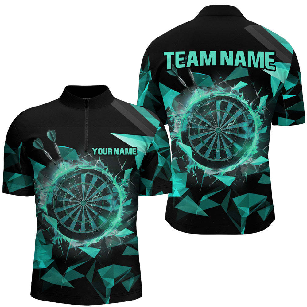 Personalized Turquoise Darts Board 3D Printed Men and Quarter-Zip, Darts Team