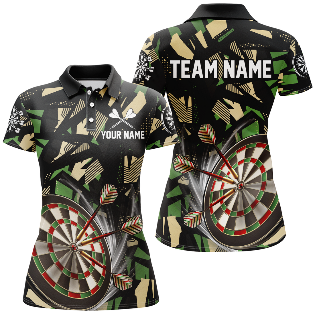Customized 3D Darts Board Jungle Camo Men Darts and Quarter-Zip, Camo Darts