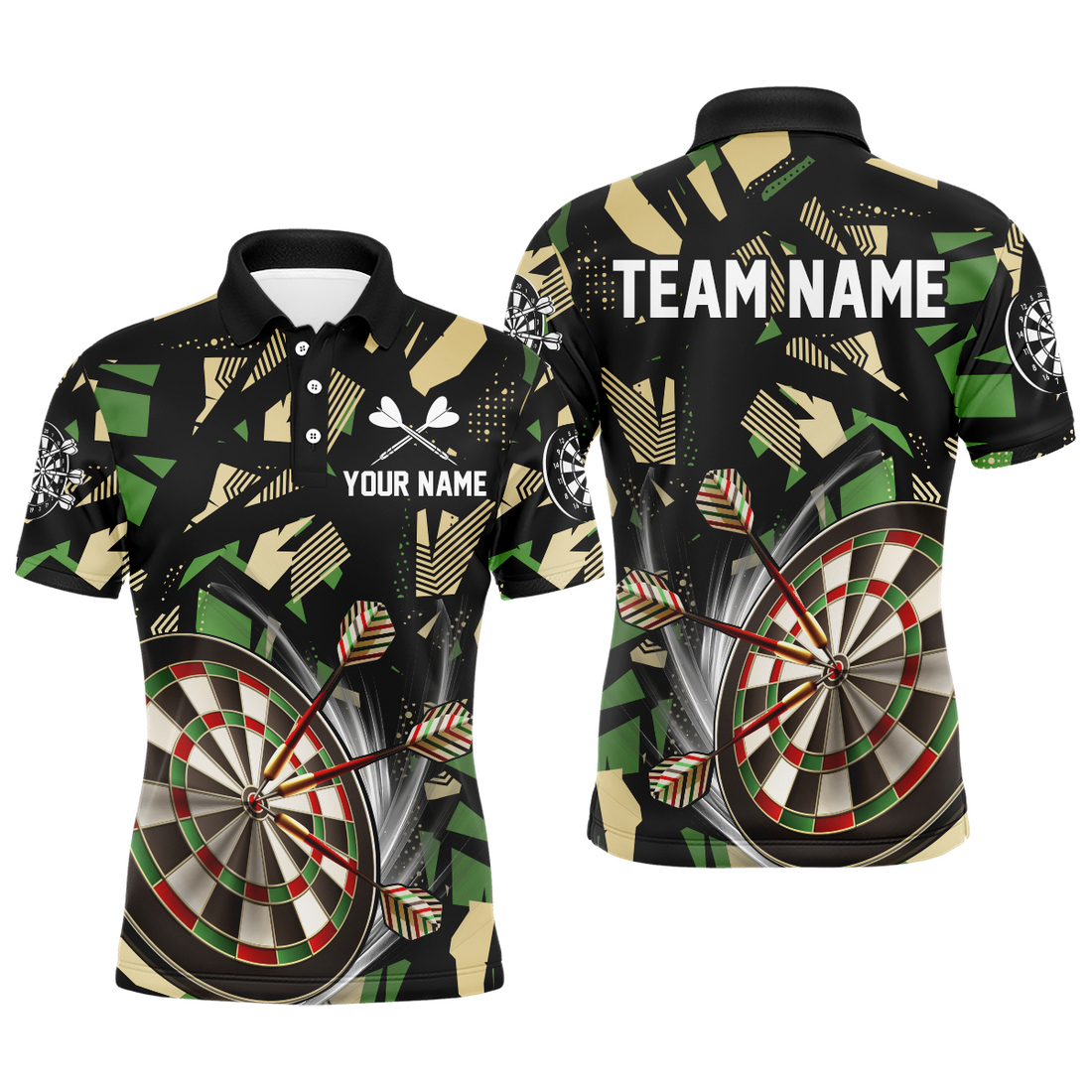 Customized 3D Darts Board Jungle Camo Men Darts and Quarter-Zip, Camo Darts