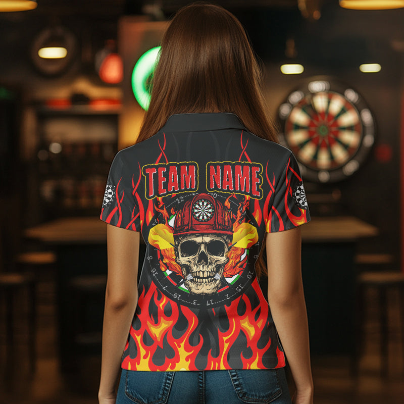 Personalized Skull Firefighter In Flame Custom Darts, Dart Team NYN0003